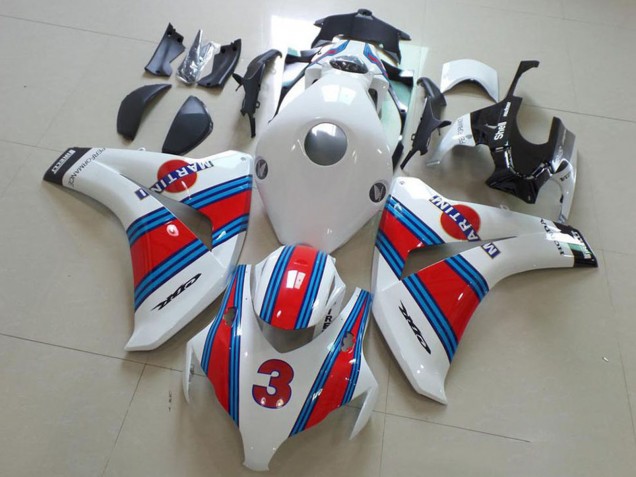 Carenagens Moto Honda CBR1000RR 2008-2011 - Branco Vermelho Azul Claro Martini 3