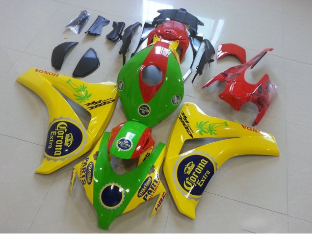 Carenagens Moto Honda CBR1000RR 2008-2011 - Amarelo Verde Vermelho Preto Corona