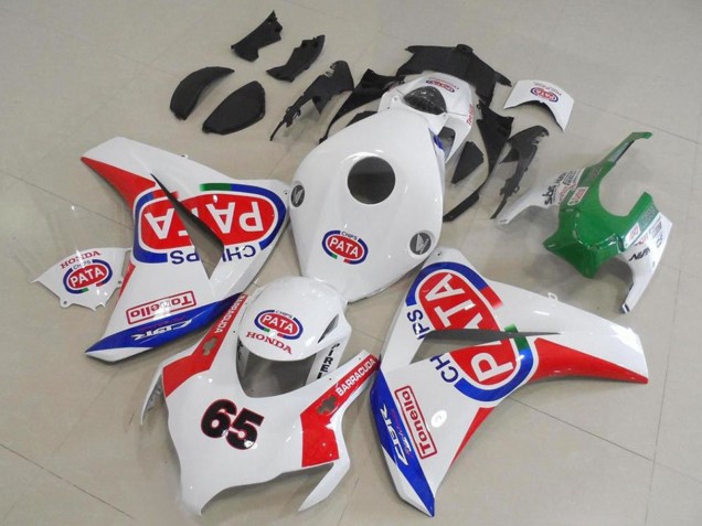 Carenagens Moto Honda CBR1000RR 2008-2011 - Branco Vermelho Azul Pata 65