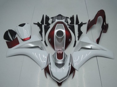 Carenagens Moto Honda CBR1000RR 2008-2011 - Branco Prata Vermelho Castanho