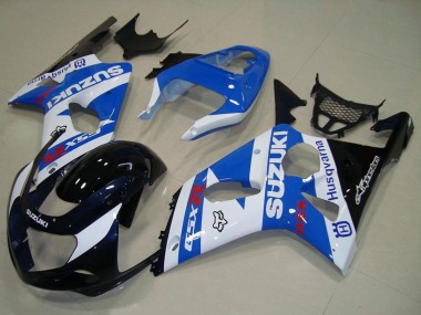 Carenagens Moto Suzuki GSXR 1000 2000-2002 - Branco Azul Preto Brilhante