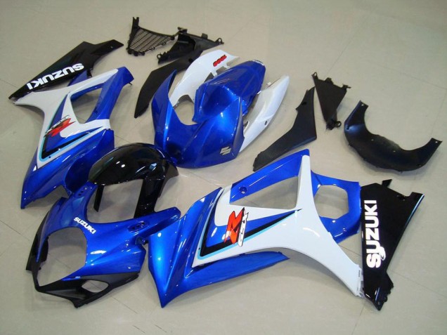 Carenagem Moto Suzuki GSXR 1000 2007-2008 - Branco Azul Preto OEM Estilo