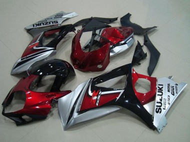 Carenagem Moto Suzuki GSXR 1000 2007-2008 - Vermelho Prata Preto Brilhante