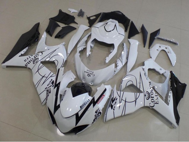 Carenagens Moto Suzuki GSXR 1000 2009-2016 - Branco Preto Corona Corrida