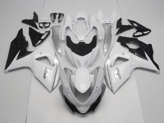 Carenagens Moto Suzuki GSXR 1000 2009-2016 - Branco Preto OEM Estilo