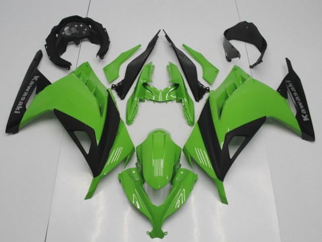 Carenagens Moto Kawasaki ZX300R 2013-2018 - Verde Preto Fosco OEM Estilo