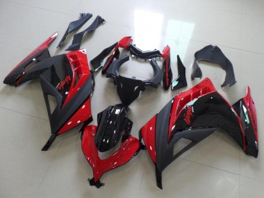 Carenagens Moto Kawasaki ZX300R 2013-2018 - Vermelho Preto Brilhante Preto Fosco