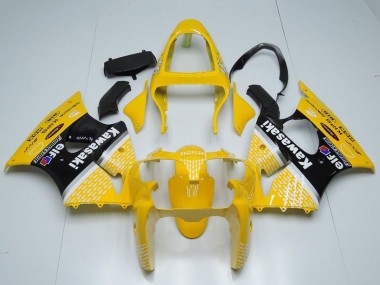 Carenagens Moto Kawasaki ZX6R 2000-2002 - Amarelo Branco Preto Elf Bridgestone
