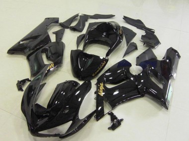 Carenagens Moto Kawasaki ZX6R 2005-2006 - Preto Brilhante Ouro Decalques