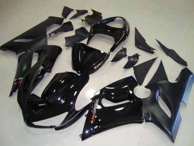 Carenagens Moto Kawasaki ZX6R 2005-2006 - Preto Brilhante Preto Fosco Prata Vermelho