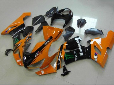 Carenagens Moto Kawasaki ZX6R 2005-2006 - Laranja Preto Verde Monstro