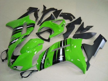Carenagens Moto Kawasaki ZX6R 2007-2008 - Verde Prata Listra