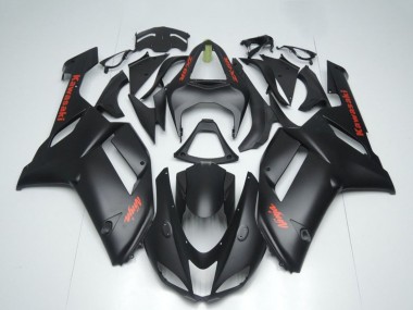 Carenagens Moto Kawasaki ZX6R 2007-2008 - Preto Fosco Vermelho Sticker