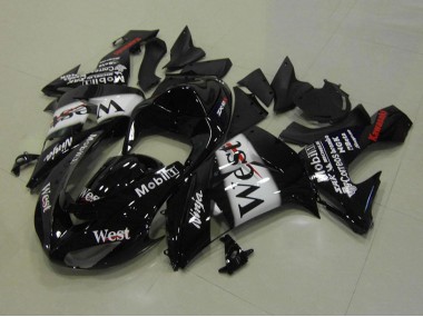 Carenagens Moto Kawasaki ZX10R 2006-2007 - Preto Brilhante Branco West Vermelho