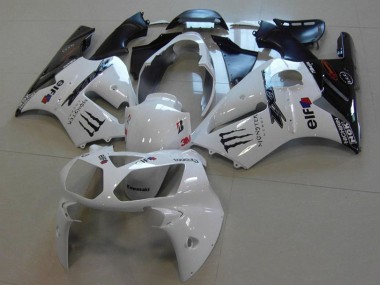 Carenagens Moto Kawasaki ZX12R 2002-2006 - Branco Preto Brilhante Monstro