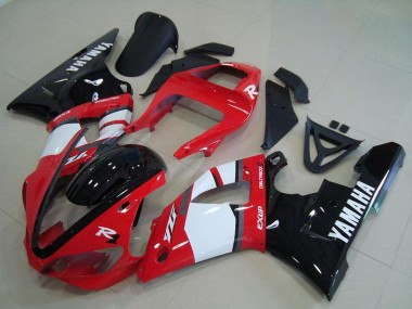 Carenagens Moto Yamaha YZF R1 2000-2001 - Vermelho Branco Preto Brilhante
