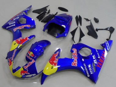 Carenagens Moto Yamaha YZF R6 2003-2004 - Azul Amarelo Red Bull