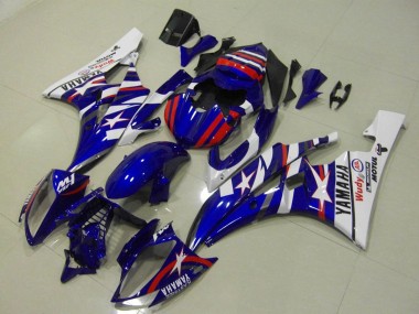 Carenagens Moto Yamaha YZF R6 2006-2007 - Branco Azul Vermelho Motul Michelin