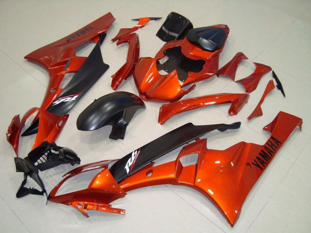 Carenagem Moto Yamaha YZF R6 2006-2007 - Laranja Preto Fosco