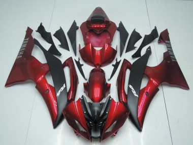 Carenagem Moto Yamaha YZF R6 2008-2016 - Vermelho Preto Fosco