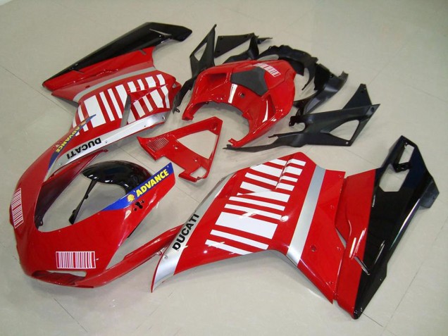 Carenagens Moto Ducati 848 1098 1198 2007-2014 - Prata Azul Vermelho Preto Brilhante