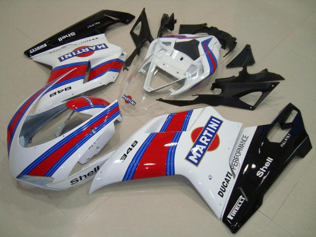 Carenagens Moto Ducati 848 2007-2014 - Branco Vermelho Verde Preto Brilhante Martini