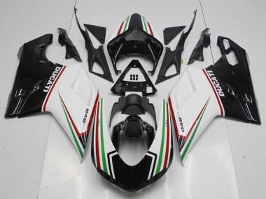 Kits Carenagem Moto Ducati 848 2007-2014 - Branco Vermelho Verde Preto Brilhante