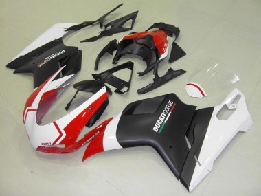Carenagens Moto Ducati 1098 2007-2014 - Branco Vermelho Preto Fosco Corse