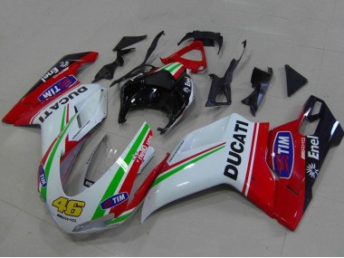 Carenagens Moto Ducati 848 1098 1198 2007-2014 - Branco Vermelho Verde Preto Brilhante Amarelo 46