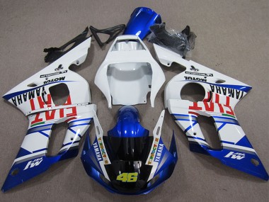 Carenagens Moto Yamaha YZF R6 1998-2002 - Branco Azul Vermelho Fiat Michelin Motul 46