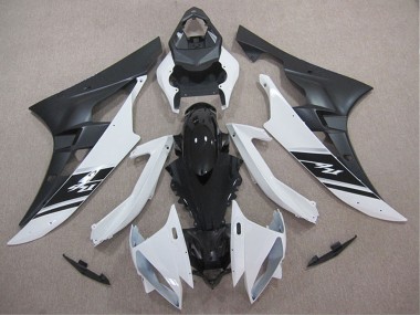 Carenagens Moto Yamaha YZF R6 2006-2007 - Branco Preto Brilhante Preto Fosco