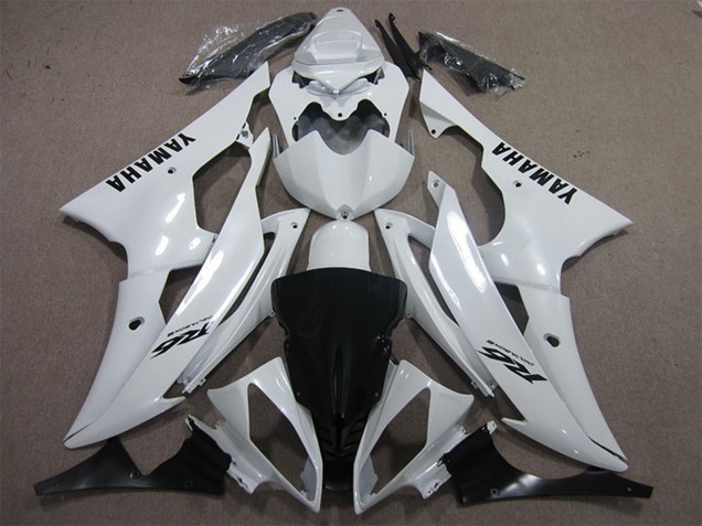 Carenagens Moto Yamaha YZF R6 2008-2016 - Branco Preto Decalques