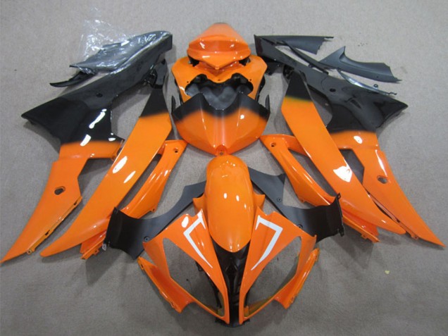 Carenagem Moto Yamaha YZF R6 2008-2016 - Laranja Preto Brilhante