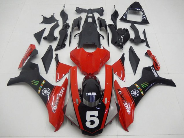Carenagens Moto Yamaha YZF R1 2015-2019 - Vermelho Preto Verde Monstro 5