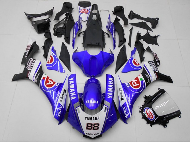 Carenagens Moto Yamaha YZF R1 2015-2019 - Branco Azul Preto Vermelho PATA 88
