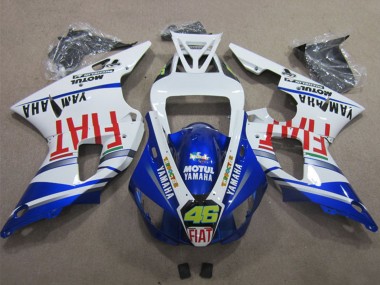 Carenagens Moto Yamaha YZF R1 1998-1999 - Branco Azul Vermelho Motul Fiat 46