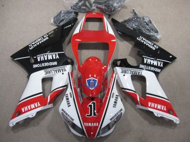 Carenagens Moto Yamaha YZF R1 2009-2011 - Branco Vermelho Preto Bridgestone Yamalube Semakin Didepan