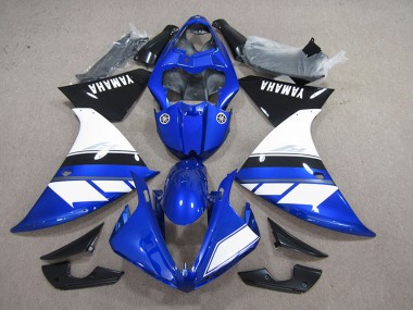 Carenagem Moto Yamaha YZF R1 2012-2014 - Azul Branco Preto Brilhante