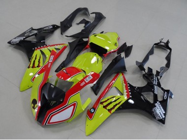 Carenagens Moto BMW S1000RR 2009-2014 - Amarelo Néon Vermelho Preto Brilhante Monstro
