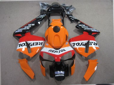Carenagem Moto Honda CBR600RR 2003-2004 - Laranja Branco Vermelho Preto Brilhante Repsol