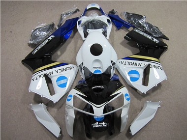 Carenagens Moto Honda CBR600RR 2005-2006 - Branco Azul Amarelo Preto Brilhante Konica Minolta