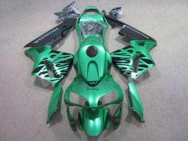 Carenagens Moto Honda CBR600RR 2007-2008 - Verde Preto Brilhante Chama