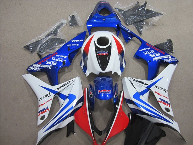Carenagem Moto Honda CBR600RR 2007-2008 - Branco Vermelho Azul HRC