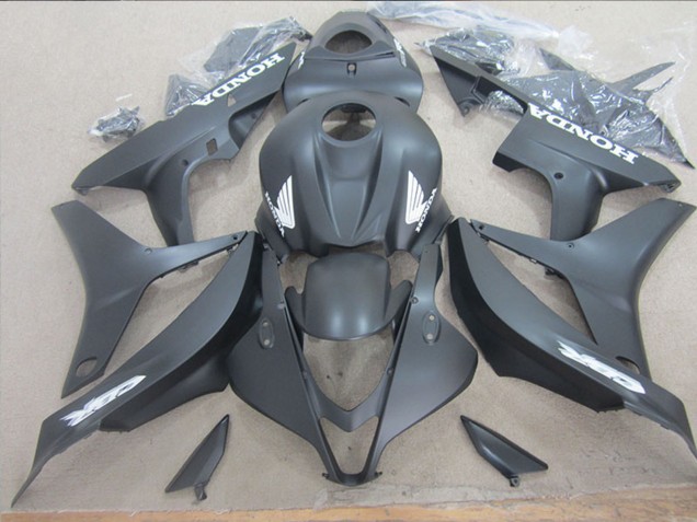 Carenagem Moto Honda CBR600RR 2007-2008 - Preto Fosco Branco Decalques