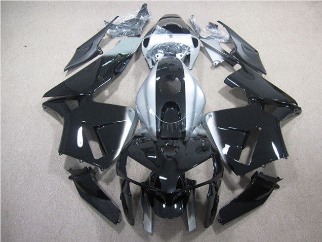Carenagem Moto Honda CBR600RR 2007-2008 - Prata Preto Brilhante