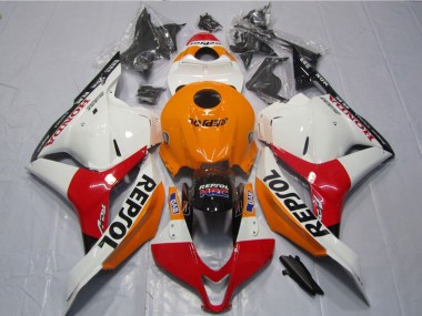 Kits Carenagens Moto Honda CBR600RR 2009-2012 - Laranja Branco Vermelho Preto Brilhante Repsol