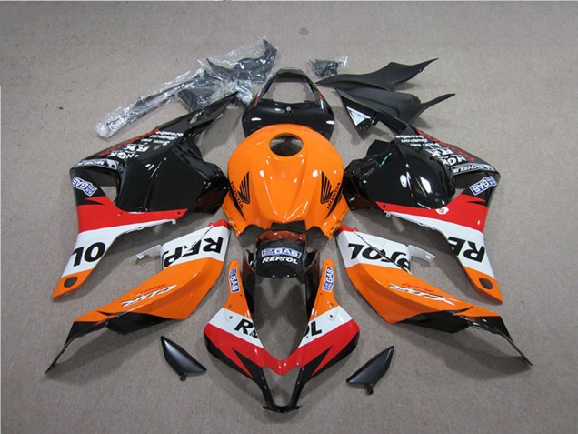 Carenagens ABS Honda CBR600RR 2009-2012 - Laranja Branco Vermelho Preto Brilhante Repsol