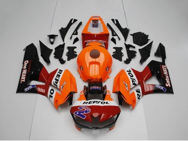 Carenagens Moto Honda CBR1000RR 2012-2016 - Laranja Branco Vermelho Preto Brilhante Repsol 2