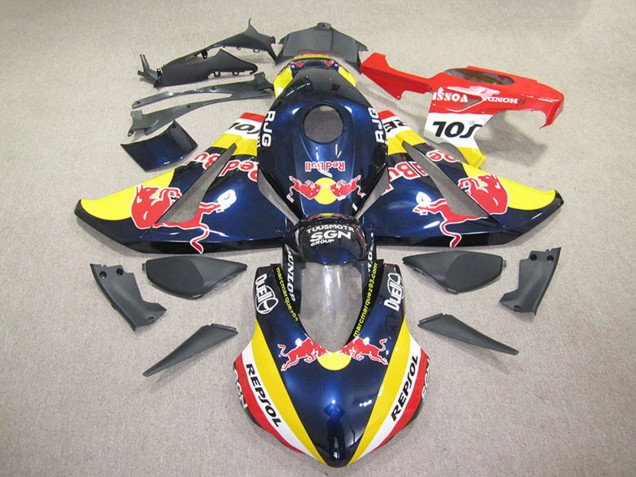 Carenagens Moto Honda CBR1000RR 2008-2011 - Azul Escuro Amarelo Vermelho Repsol Red Bull