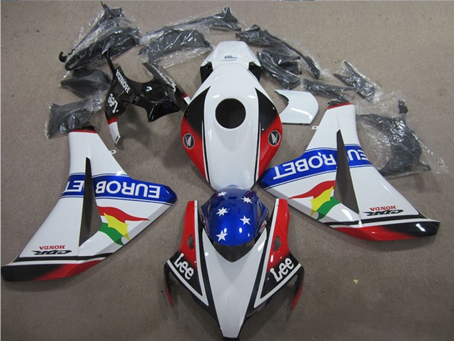 Carenagens Moto Honda CBR1000RR 2008-2011 - Branco Vermelho Azul Estrela Carrera EuroBet Lee